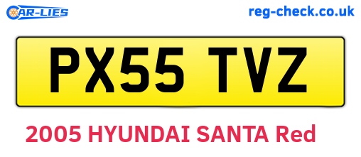 PX55TVZ are the vehicle registration plates.