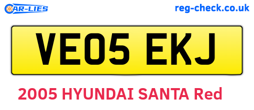 VE05EKJ are the vehicle registration plates.