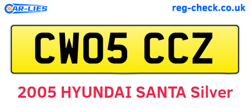 CW05CCZ are the vehicle registration plates.