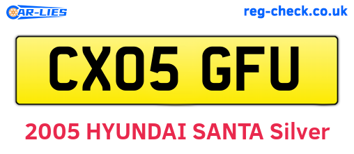 CX05GFU are the vehicle registration plates.