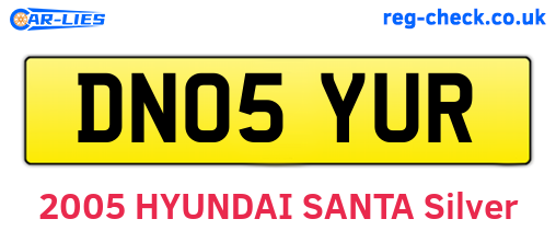 DN05YUR are the vehicle registration plates.