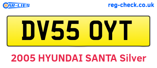 DV55OYT are the vehicle registration plates.