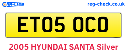 ET05OCO are the vehicle registration plates.