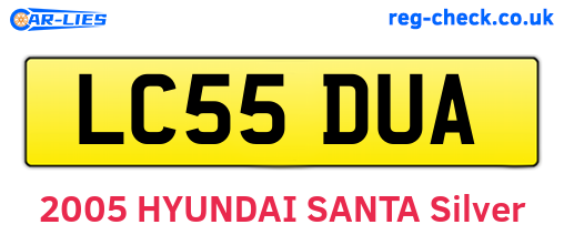 LC55DUA are the vehicle registration plates.