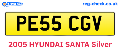 PE55CGV are the vehicle registration plates.