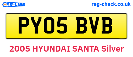 PY05BVB are the vehicle registration plates.