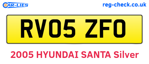 RV05ZFO are the vehicle registration plates.