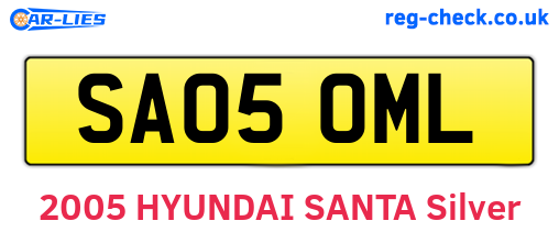 SA05OML are the vehicle registration plates.