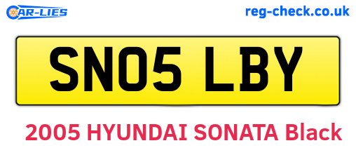 SN05LBY are the vehicle registration plates.