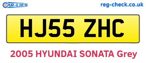HJ55ZHC are the vehicle registration plates.