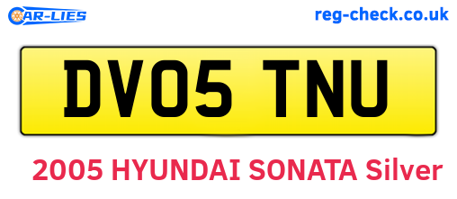DV05TNU are the vehicle registration plates.