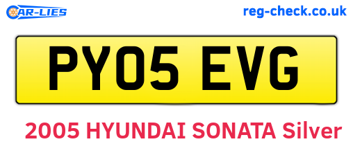 PY05EVG are the vehicle registration plates.
