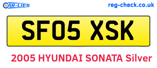 SF05XSK are the vehicle registration plates.
