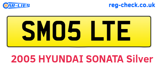 SM05LTE are the vehicle registration plates.