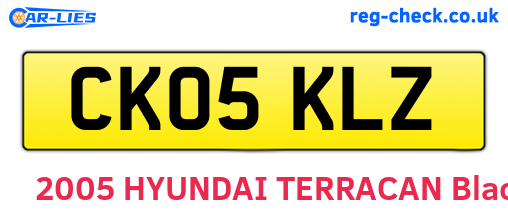 CK05KLZ are the vehicle registration plates.