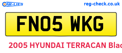 FN05WKG are the vehicle registration plates.
