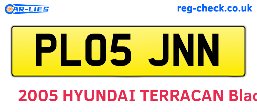 PL05JNN are the vehicle registration plates.