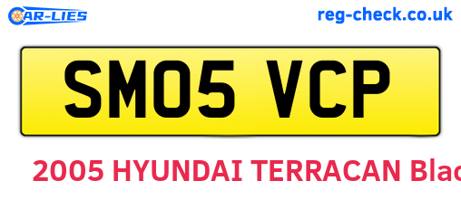SM05VCP are the vehicle registration plates.