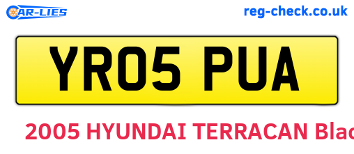 YR05PUA are the vehicle registration plates.