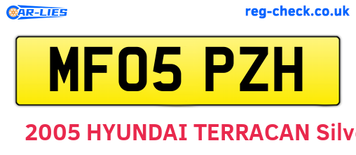 MF05PZH are the vehicle registration plates.