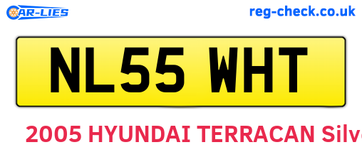 NL55WHT are the vehicle registration plates.