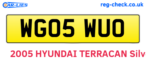 WG05WUO are the vehicle registration plates.