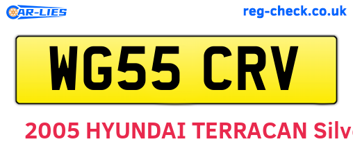 WG55CRV are the vehicle registration plates.