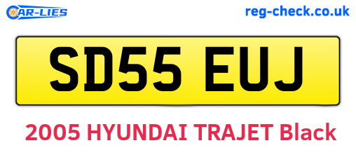 SD55EUJ are the vehicle registration plates.
