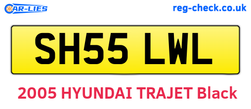 SH55LWL are the vehicle registration plates.