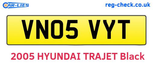 VN05VYT are the vehicle registration plates.