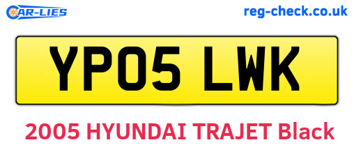 YP05LWK are the vehicle registration plates.