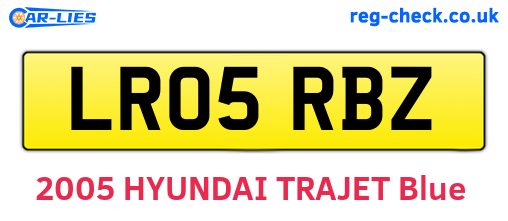 LR05RBZ are the vehicle registration plates.