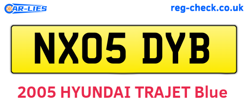 NX05DYB are the vehicle registration plates.