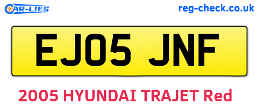 EJ05JNF are the vehicle registration plates.