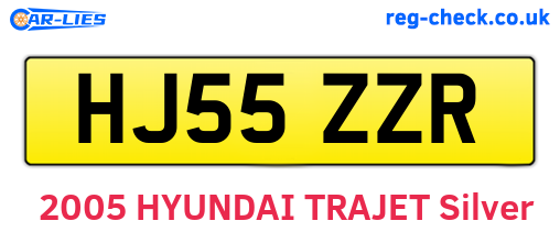 HJ55ZZR are the vehicle registration plates.