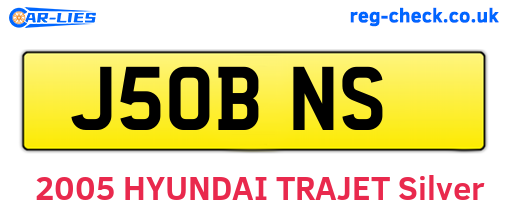 J50BNS are the vehicle registration plates.