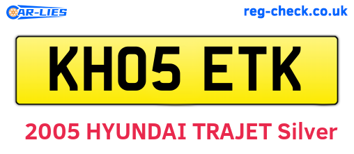 KH05ETK are the vehicle registration plates.