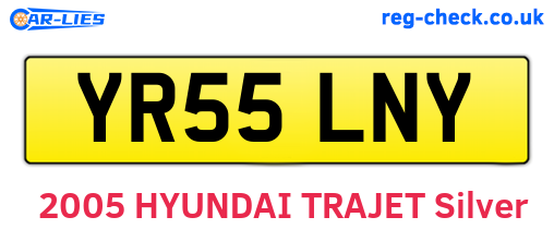 YR55LNY are the vehicle registration plates.