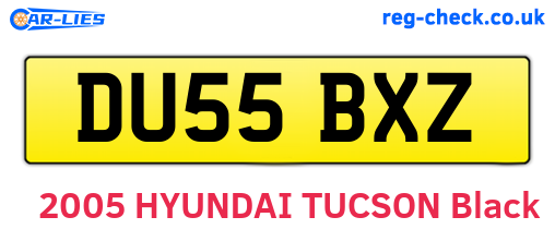 DU55BXZ are the vehicle registration plates.