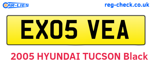EX05VEA are the vehicle registration plates.