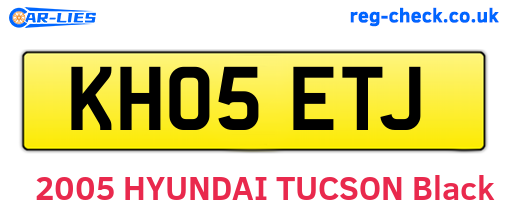 KH05ETJ are the vehicle registration plates.