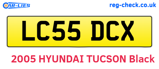 LC55DCX are the vehicle registration plates.
