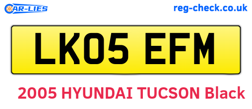 LK05EFM are the vehicle registration plates.
