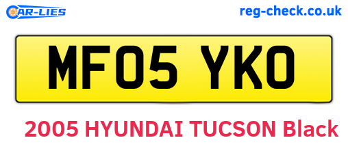 MF05YKO are the vehicle registration plates.