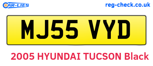 MJ55VYD are the vehicle registration plates.