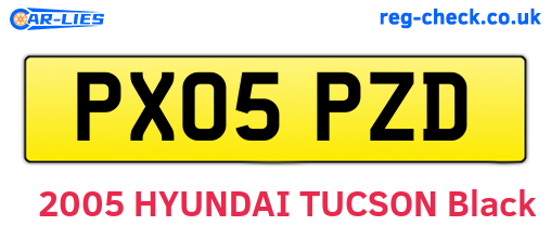 PX05PZD are the vehicle registration plates.
