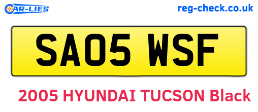 SA05WSF are the vehicle registration plates.