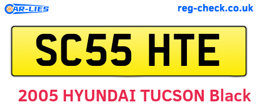 SC55HTE are the vehicle registration plates.