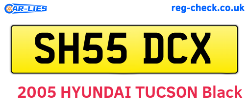 SH55DCX are the vehicle registration plates.