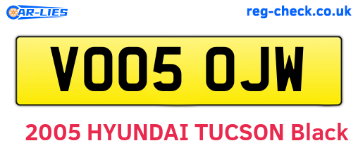 VO05OJW are the vehicle registration plates.
